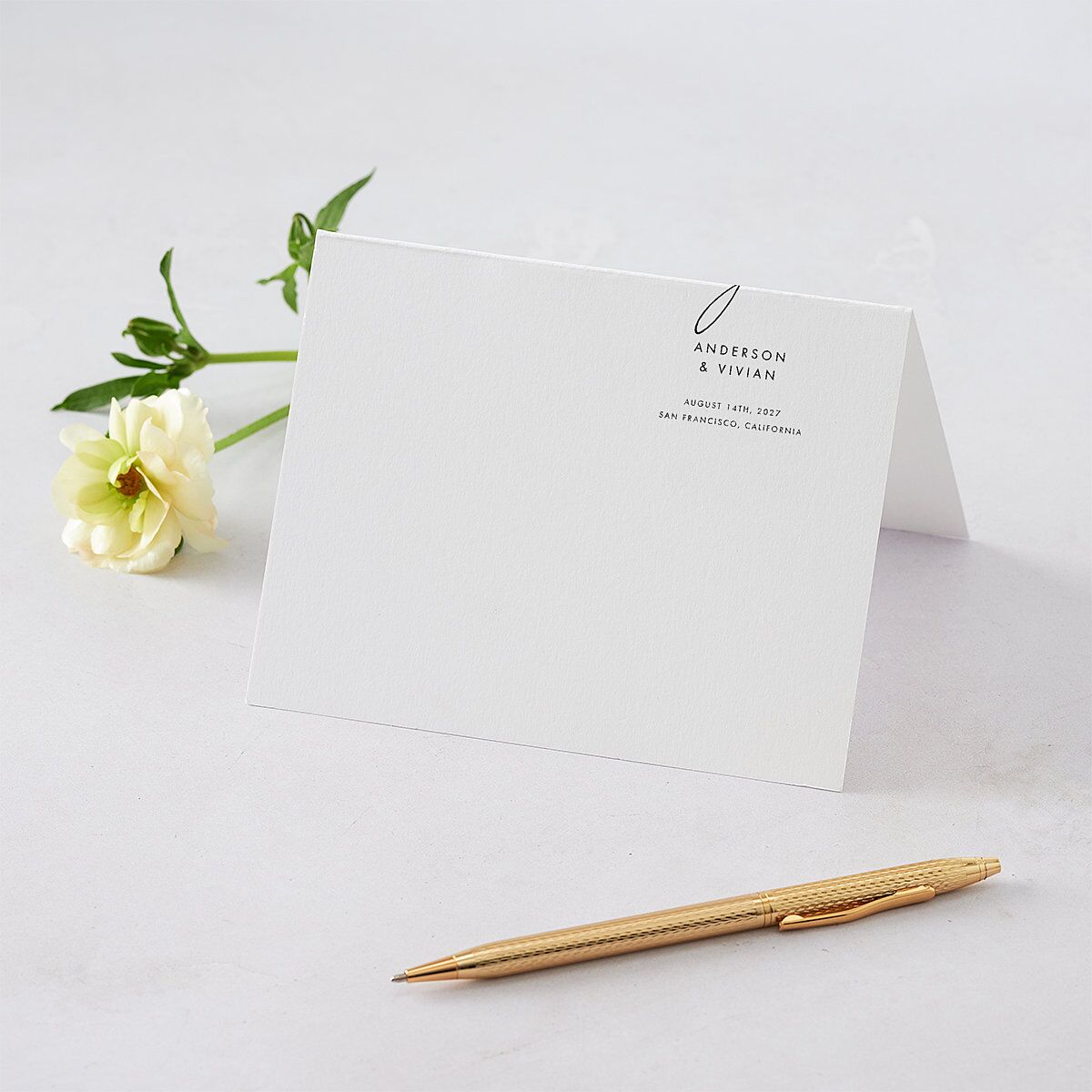 Simply Script Thank You Cards Pure White Signature