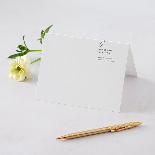Simply Script Thank You Cards Pure White Signature