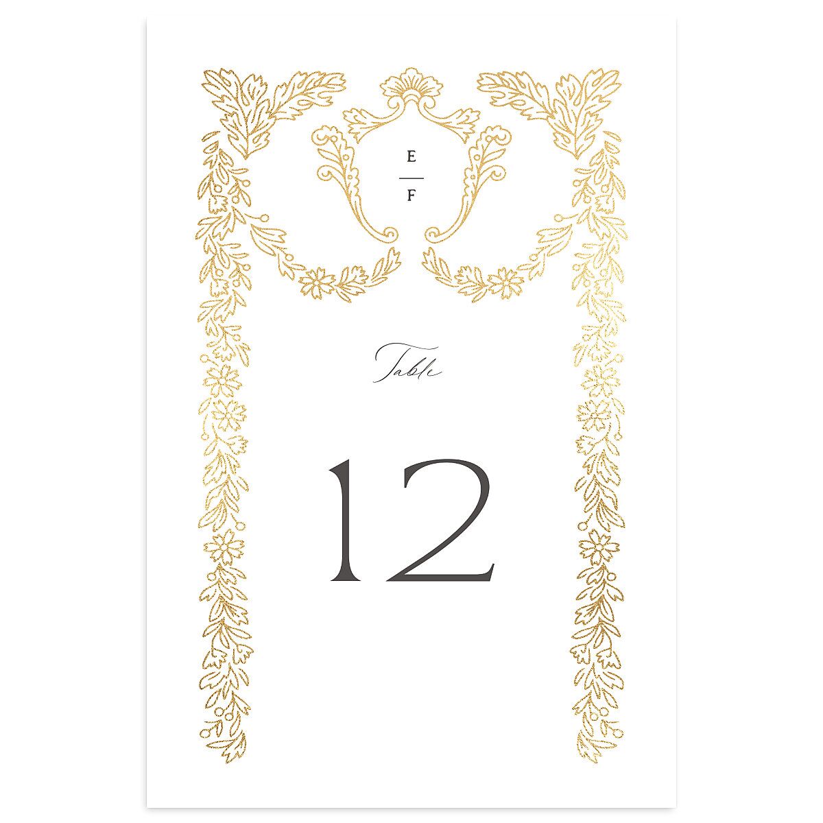 Baroque Border Table Numbers