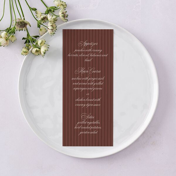Vintage Oval Monogram Menus Merlot Signature