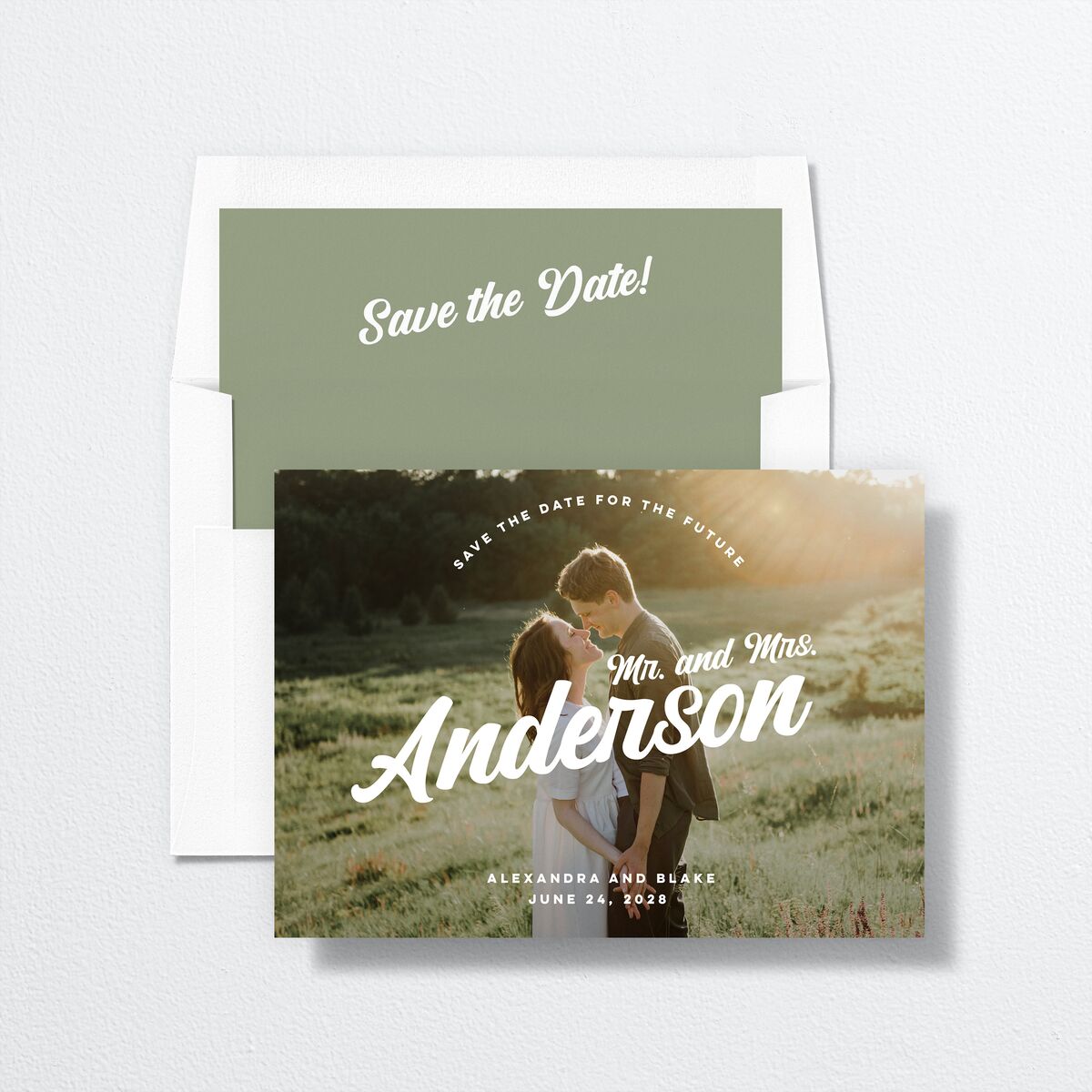 Future Newlyweds Save the Date Cards Moss Signature smooth No