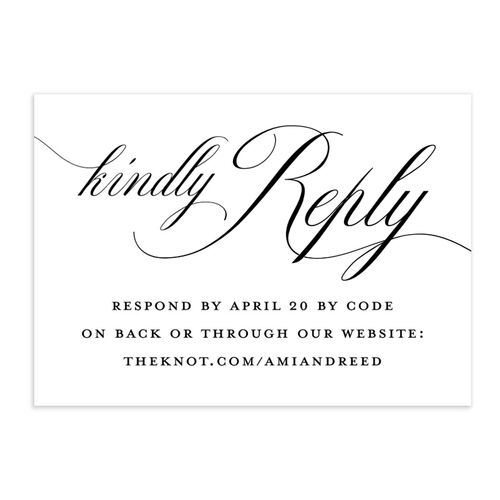 Grand Calligraphy QR Code RSVP Cards Licorice Signature Standard