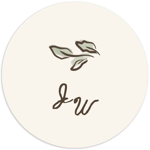Watercolor Fairytale Trees Wedding Stickers Slate Circle