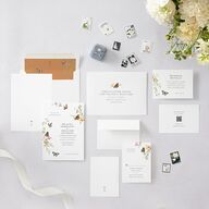Rustic Butterflies Wedding Invitations Pure White Signature Blank No Standard