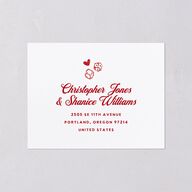 Hand Drawn Las Vegas Hearts All-in-One Wedding Invitations Ruby Signature Light Both Recipient and Return Addresses No