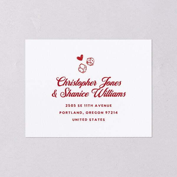 Hand Drawn Las Vegas Hearts All-in-One Wedding Invitations Ruby Signature Light Both Recipient and Return Addresses No