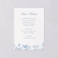 Vintage French Floral Toile Wedding Enclosure Cards Dusty Blue Signature Standard