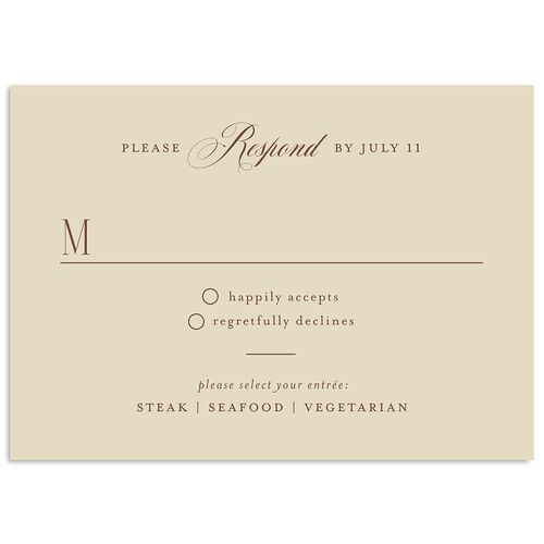 Cosmopolitan Wedding Response Cards Sepia Signature Standard