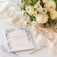 Rustic Vines Wedding Guest Book Blush