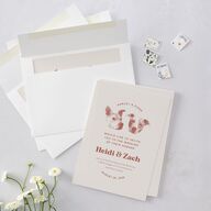 Custom Pet Portrait Wedding Invitations Desert Rose Signature Blank