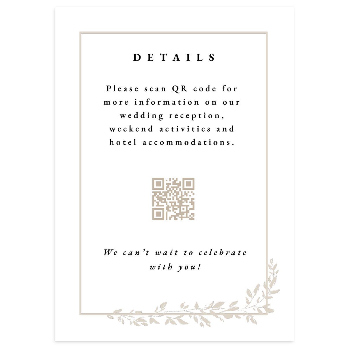 Dainty Frame Wedding Enclosure Cards