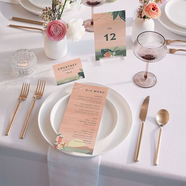 Vintage Hawaiian Island Table Numbers Eucalyptus Signature