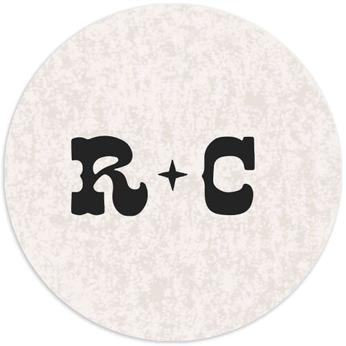 Classic Western Wedding Stickers Midnight Circle