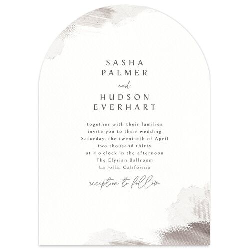 Minimal Brush Wedding Invitations Pebble Signature Blank No Arch