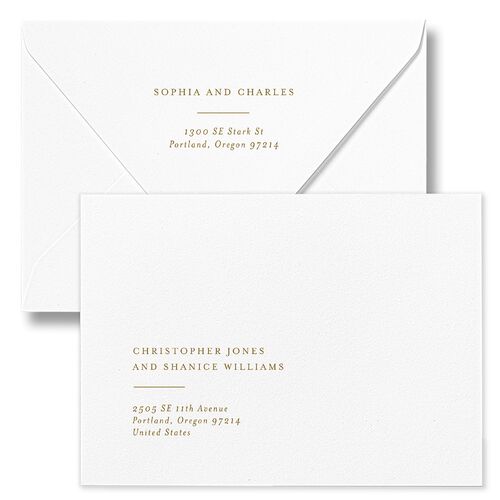 Timeless Elegance Bridal Shower Invitation Euro Envelopes White Driftwood Both Recipient and Return Addresses Luxe Signature
