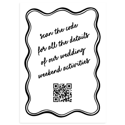 Modern Hand Drawn Wavy Frame Wedding Enclosure Cards Licorice Signature Standard