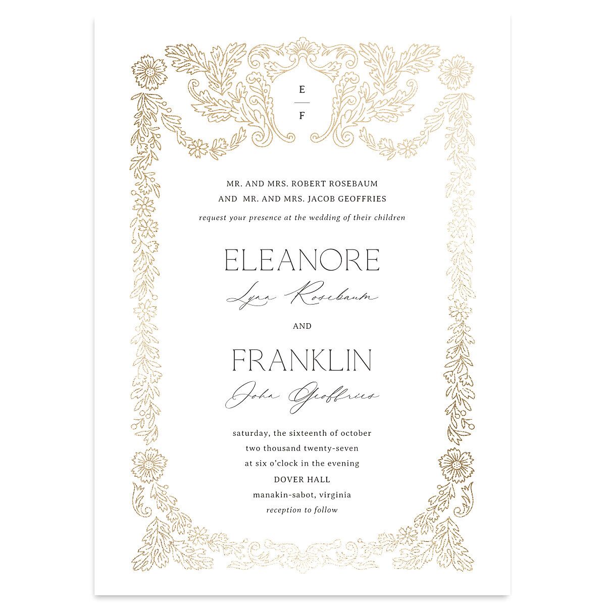 Baroque Border Wedding Invitations
