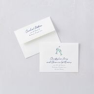 Nautical Border Save the Date Petite Card Envelopes White French Blue Both Recipient and Return Addresses Signature Standard
