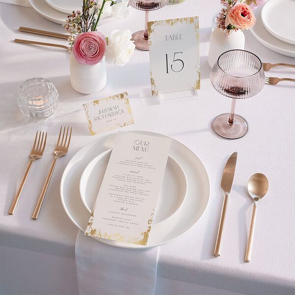 Metallic Edge Table Numbers Gold Champagne Signature