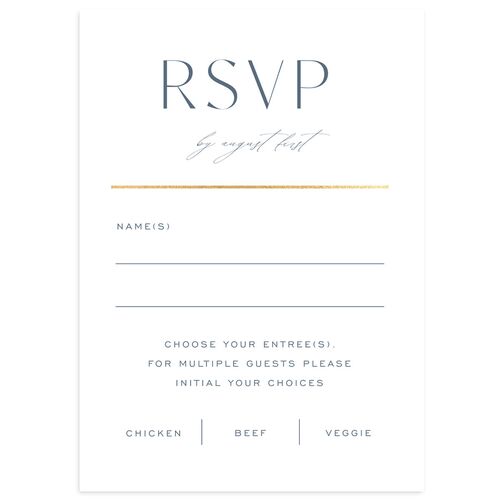 Just Us Wedding Foil Response Cards Gold Regency Blue Signature Standard