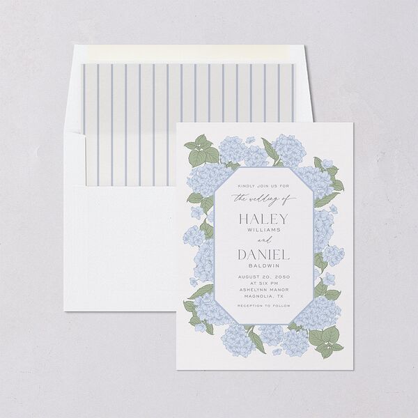 Vintage Hydrangea Frame Envelope Liners Dusty Blue Standard
