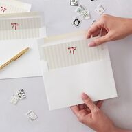 First Christmas Minimalist Bow Photo Envelope Liners Cream Standard