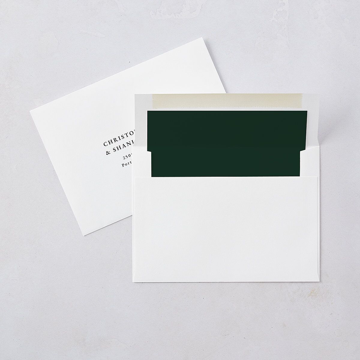 Christmas Sprigs Envelope Liners Dark Green Standard
