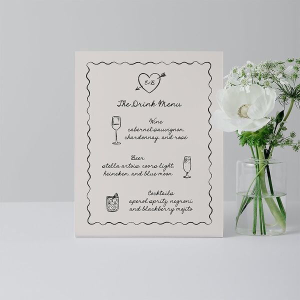Vintage Lovebird Banner Bar Bended Tabletop Sign X-small Linen Standard Plastic XS Tabletop Bar