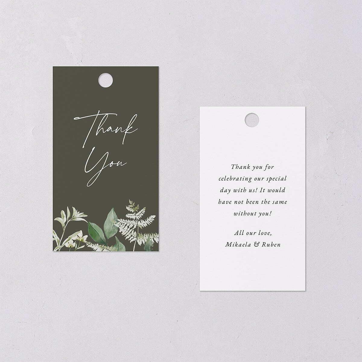 Fairytale Woodgrain Slab Favor Gift Tags Pure White Signature