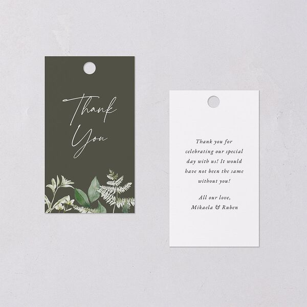 Fairytale Woodgrain Slab Favor Gift Tags Pure White Signature