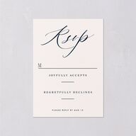 Elegant Glow Wedding Response Cards Navy Signature Standard