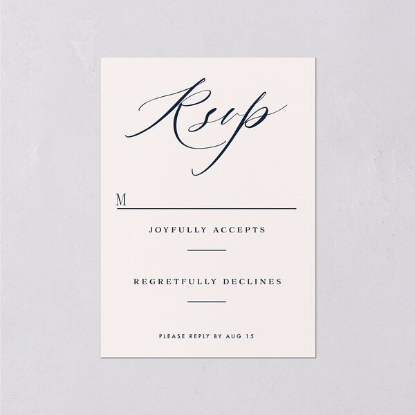 Elegant Glow Wedding Response Cards Navy Signature Standard