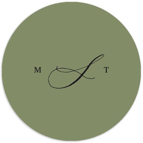 Elegant Greenery Watercolor Wedding Stickers Licorice Circle