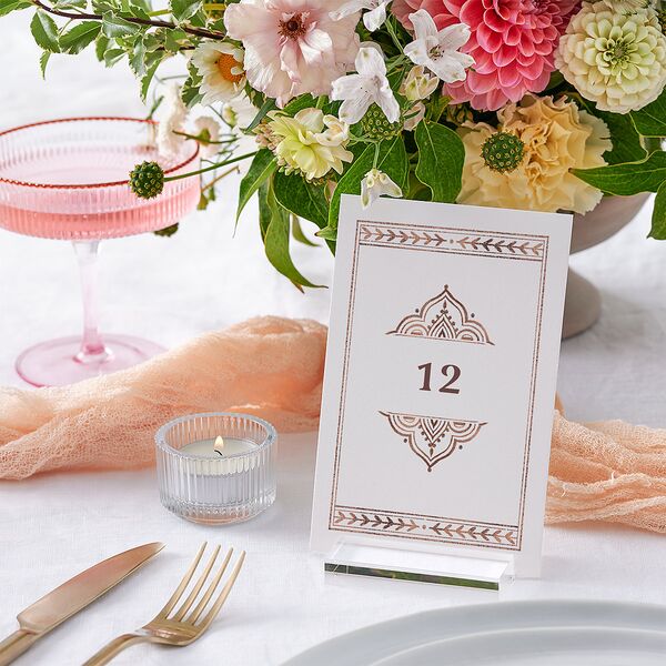 Indian Painted Henna Table Numbers Chestnut Signature