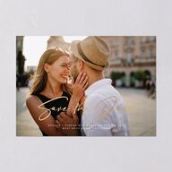 Refined Frame Save The Date Cards Gold Snow Signature smooth Blank No