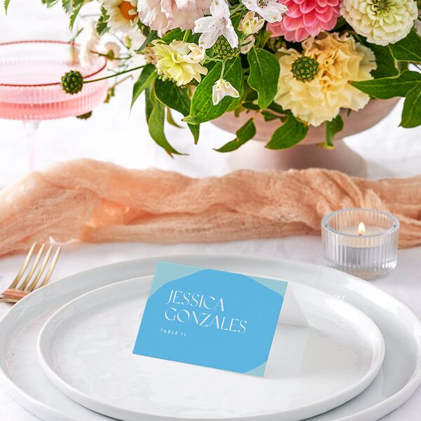 Santa Cruz Place Cards Aquamarine Signature