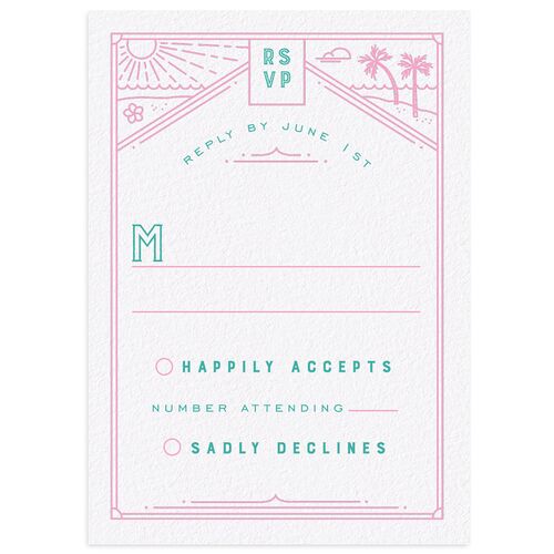 Iconic Beach Wedding Response Cards Lily Signature Standard