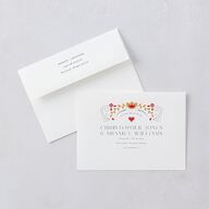 Nordic Folk Wedding Invitations Dark Navy Signature Blank No Standard