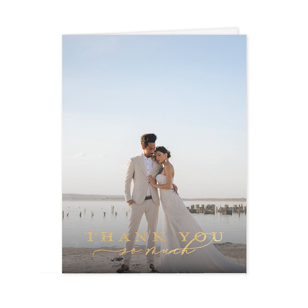 Gilded Monogram Thank You Cards