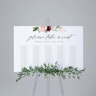Beloved Floral Standard Seating Chart Large Dark Berry Standard Indoor Foam Core L Seating