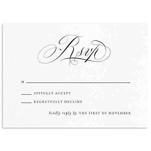 Exquisite Calligraphy Wedding Response Cards Midnight Signature Standard