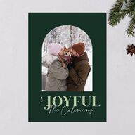 Joyful Arch Holiday Cards Dark Green Signature Blank Standard Portrait