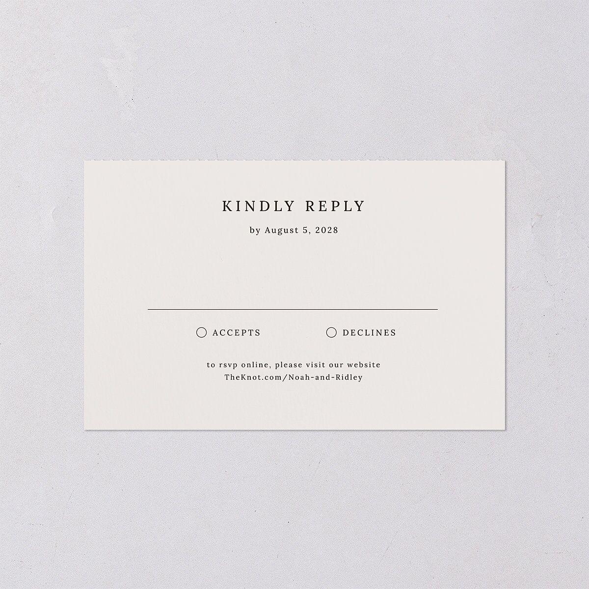Elegant Polished Minimalist All-in-One Wedding Invitations Linen Signature Light Both Recipient and Return Addresses No