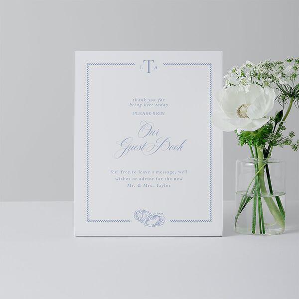 Coastal Oysters and Anchors Bar Bended Tabletop Sign X-small Sea Blue Standard Plastic XS Tabletop Bar
