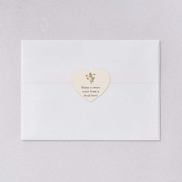 Flora Garden Border Wedding Stickers Olive Heart