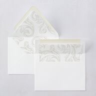 Vintage Regency Monogram Frame Foil Euro Envelope Liners Pure White Luxe