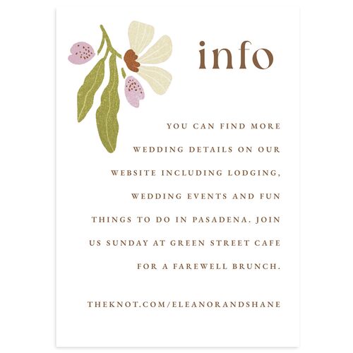 Flower Market Wedding Enclosure Cards Sepia Signature Standard