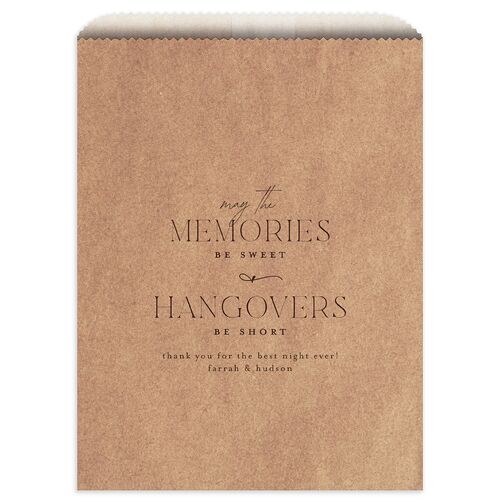 Accent Leaf Favor Bags Kraft Linen Wax-Lined Food Safe Paper