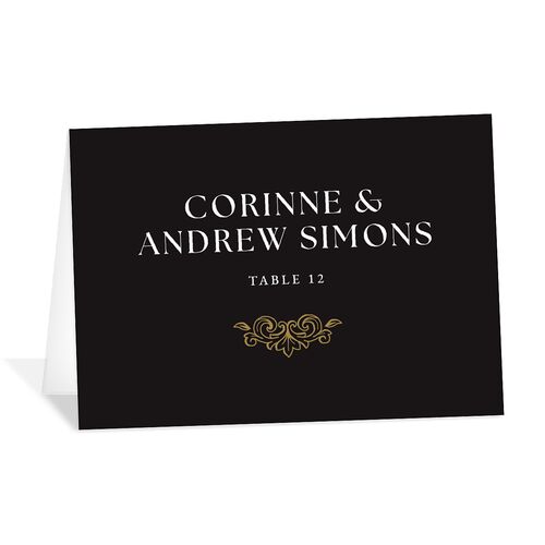 Black Tie Crest Place Cards Midnight Signature