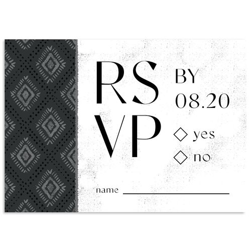 Sahara Pattern Wedding Response Cards Licorice Signature Standard